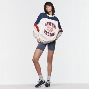 NWT Reebok x ANINE BING Oversized Varsity Logo Sweatshirt Size Large